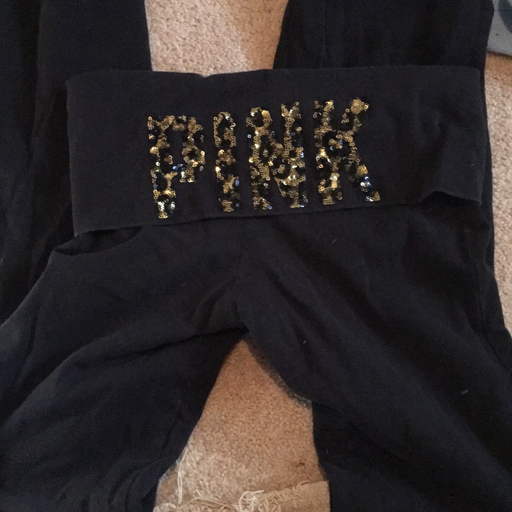 Pink bling boot cut yoga pants